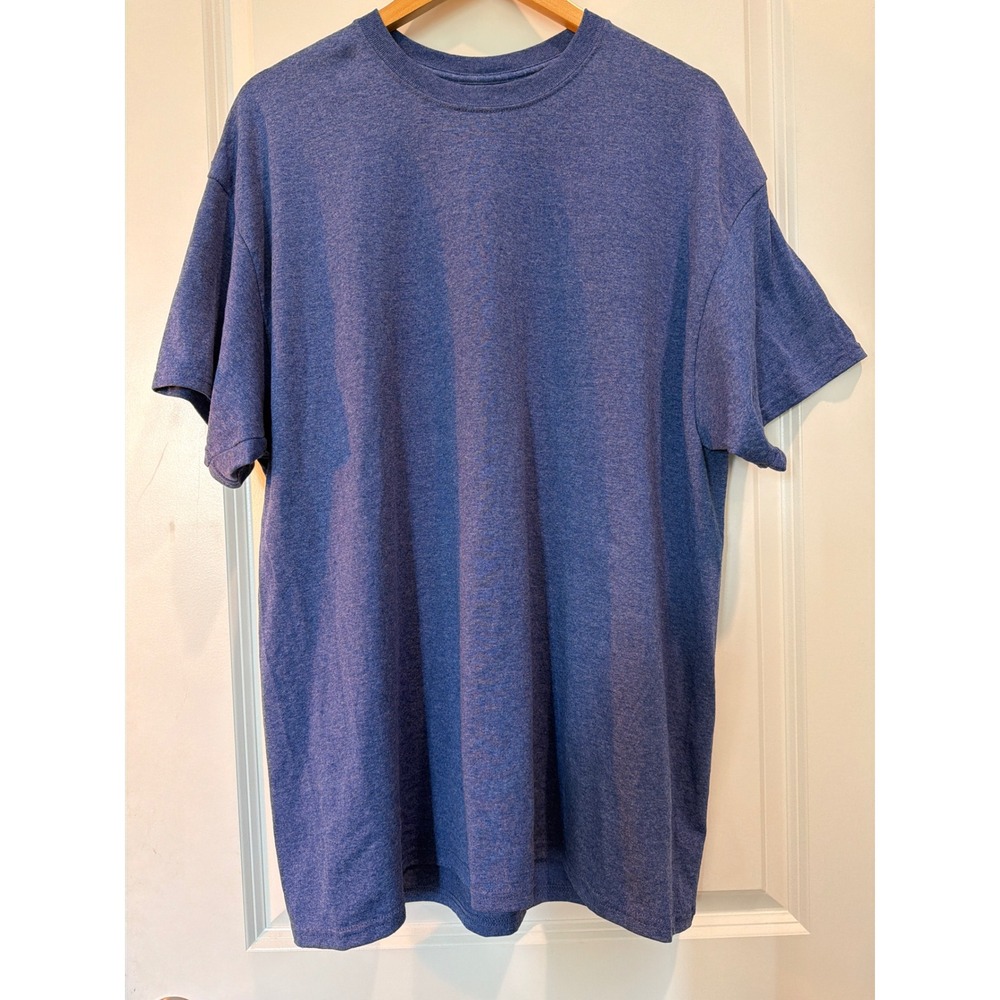 Anvil Mens XL Blue Heather Short Sleeve Crew Neck T-Shirt RN38619